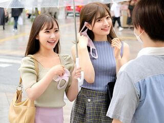 童貞デカチンを取り合うハーレム筆おろしのナンパ企画！エロ美乳な素人JDが連続射精×連続中出しでドS痴女なＭ男いじめ＜3P＞