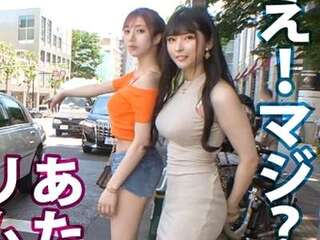 【ギャル×素人】脚しかないｗギャルと着衣巨乳ちゃんのコンビがエロ結合！レズクンニ後背位！4p乱交えちっくす！