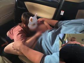 【個人撮影】真昼間に他人妻呼び出して車中でフェラさせてる様子を撮った素人不倫カップル投稿映像！