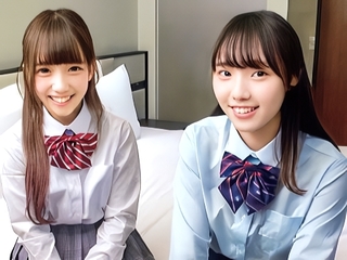 【素人ナンパ】2人組の制服女子を声掛けゲット！18歳のテニス部JKが賞金もらえる痴漢我慢チャレンジ！
