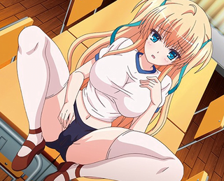 成長しすぎたおっぱいがエロい金髪娘！教室で好きな男子と激しいSEX！