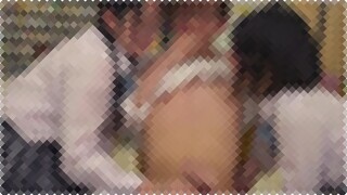 美少女で美乳とスレンダーなjkが痴女で3Pで中出しのセックス